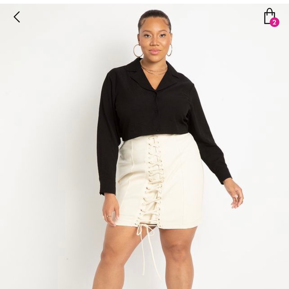ELOQUII sz 20 Totally Black Boxy Shirt NWT